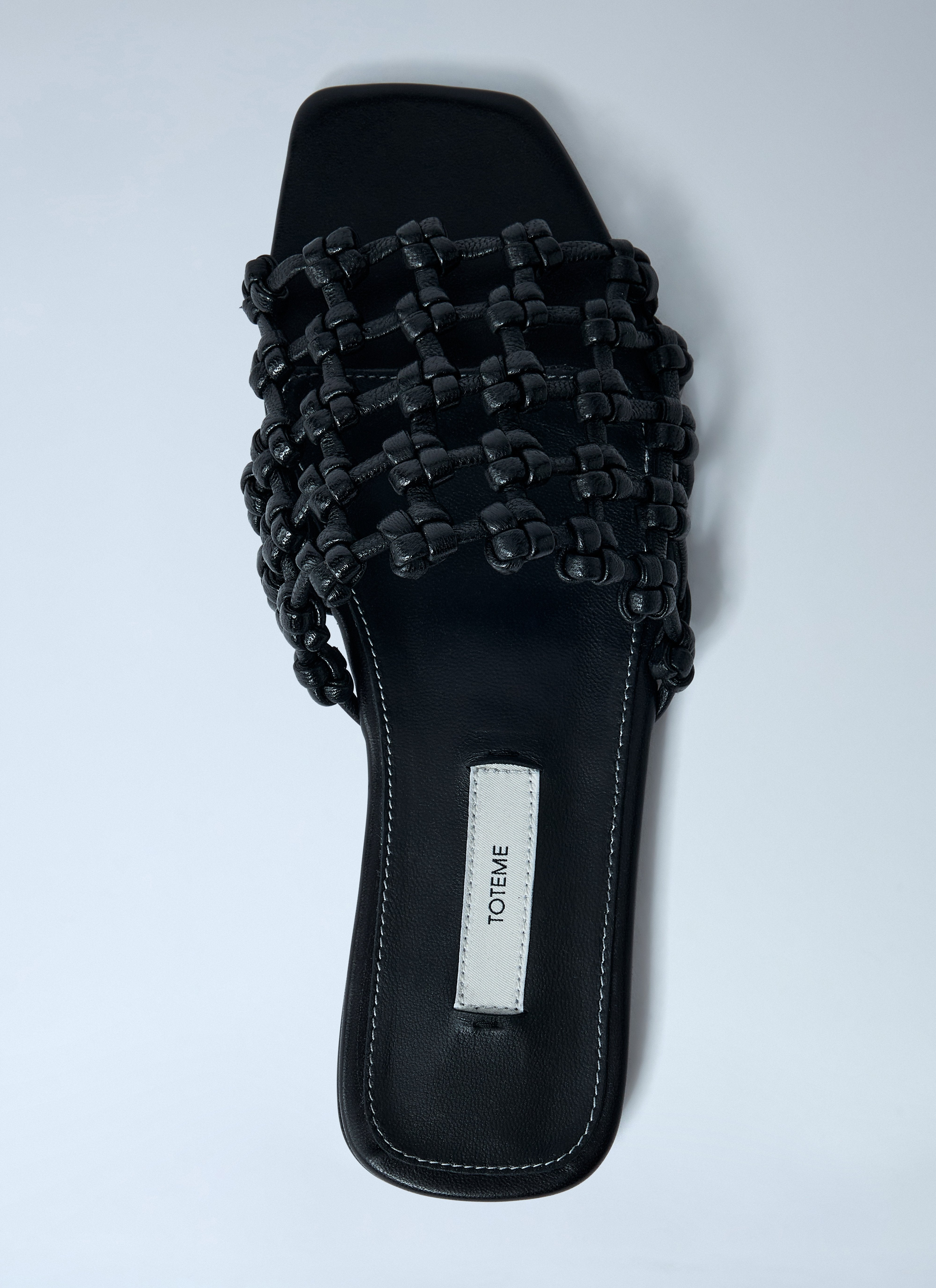 Toteme Women Braided Leather Slides - 6