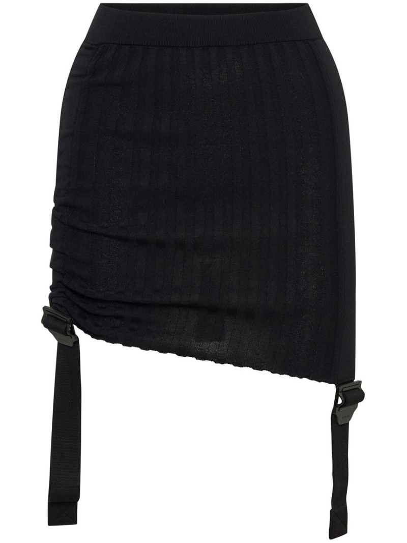 gathered ribbed-knit miniskirt 1