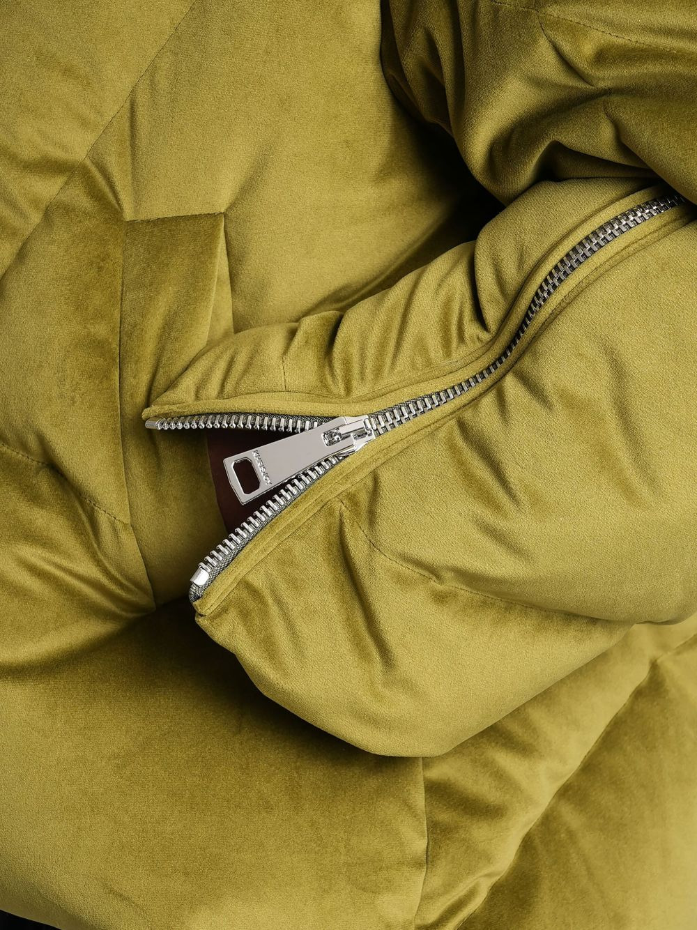 quilted velvet-effect puffer jacket - 5
