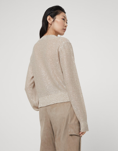 Brunello Cucinelli Dazzling linen, cashmere and silk sweater outlook