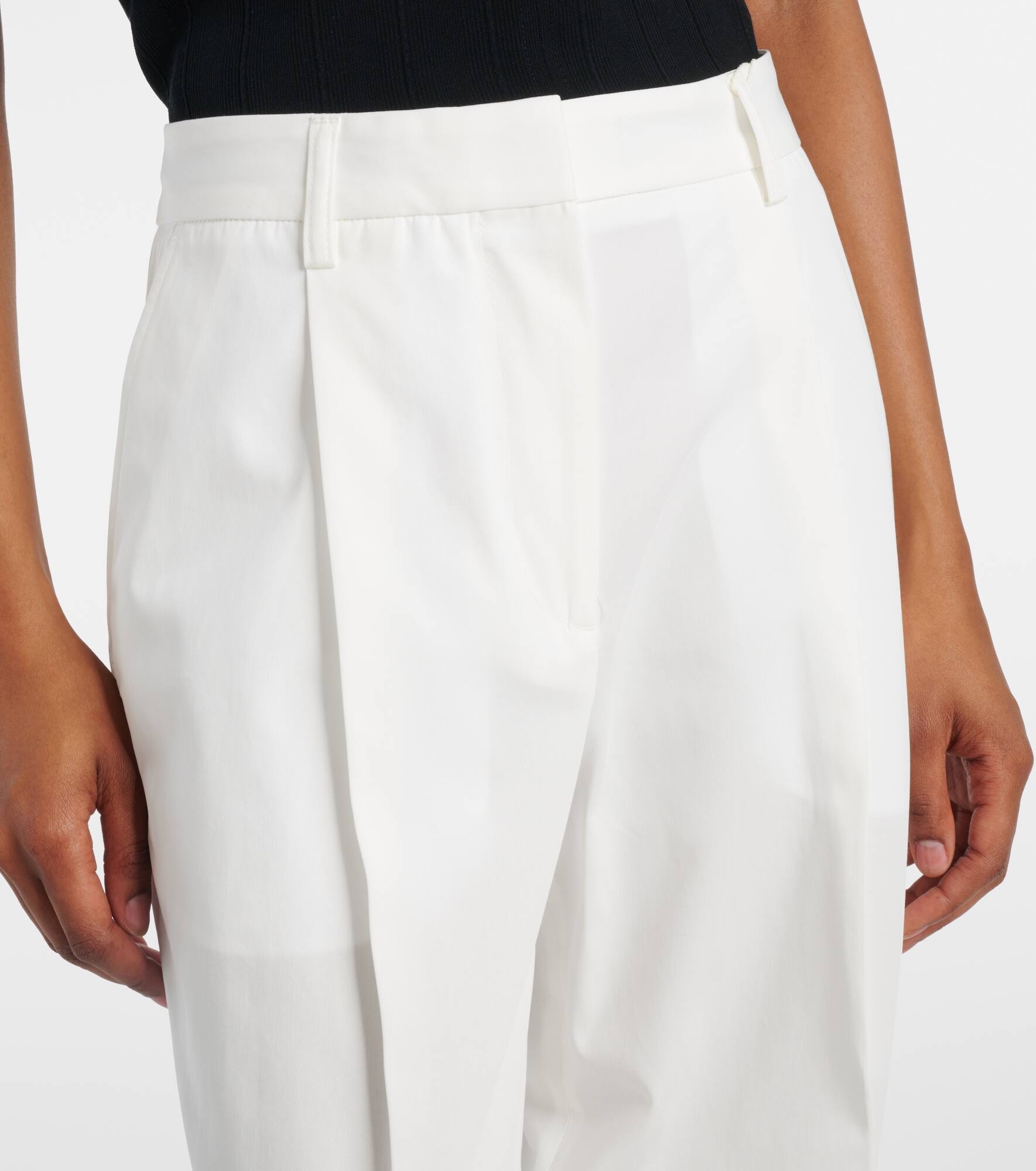 High-rise cotton straight pants - 4