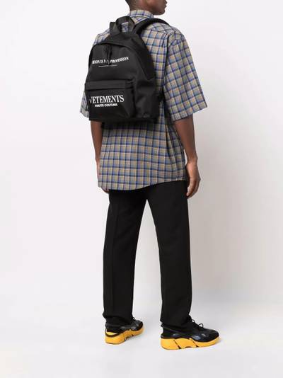 VETEMENTS logo-print backpack outlook