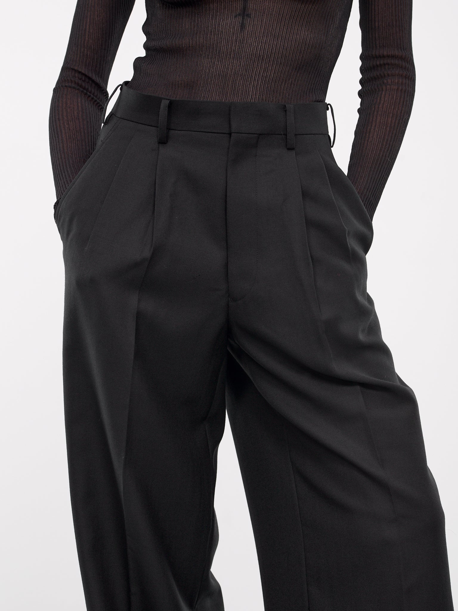 Pleated Wool Trousers - 4