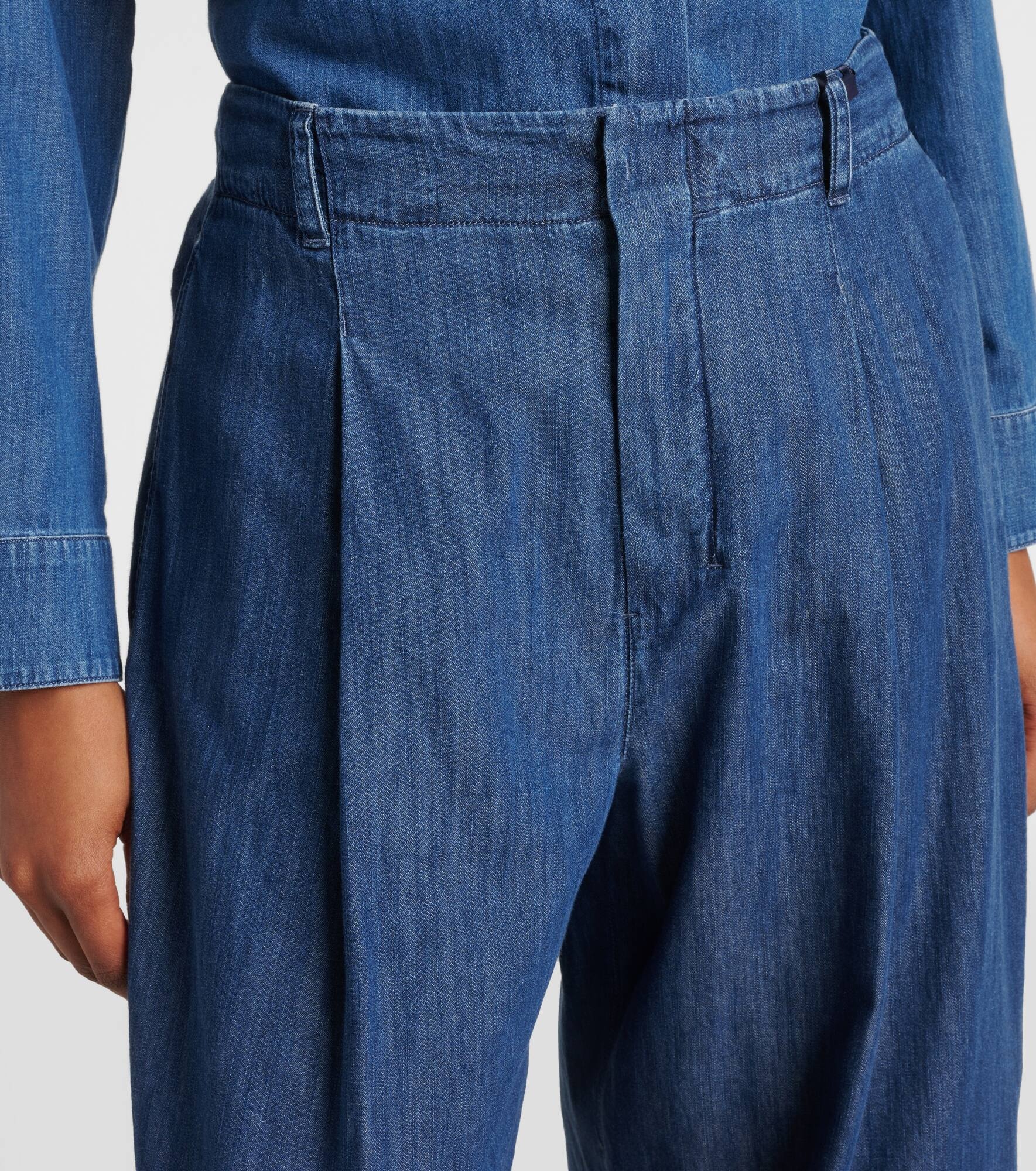 Sophie denim wide-leg pants - 4