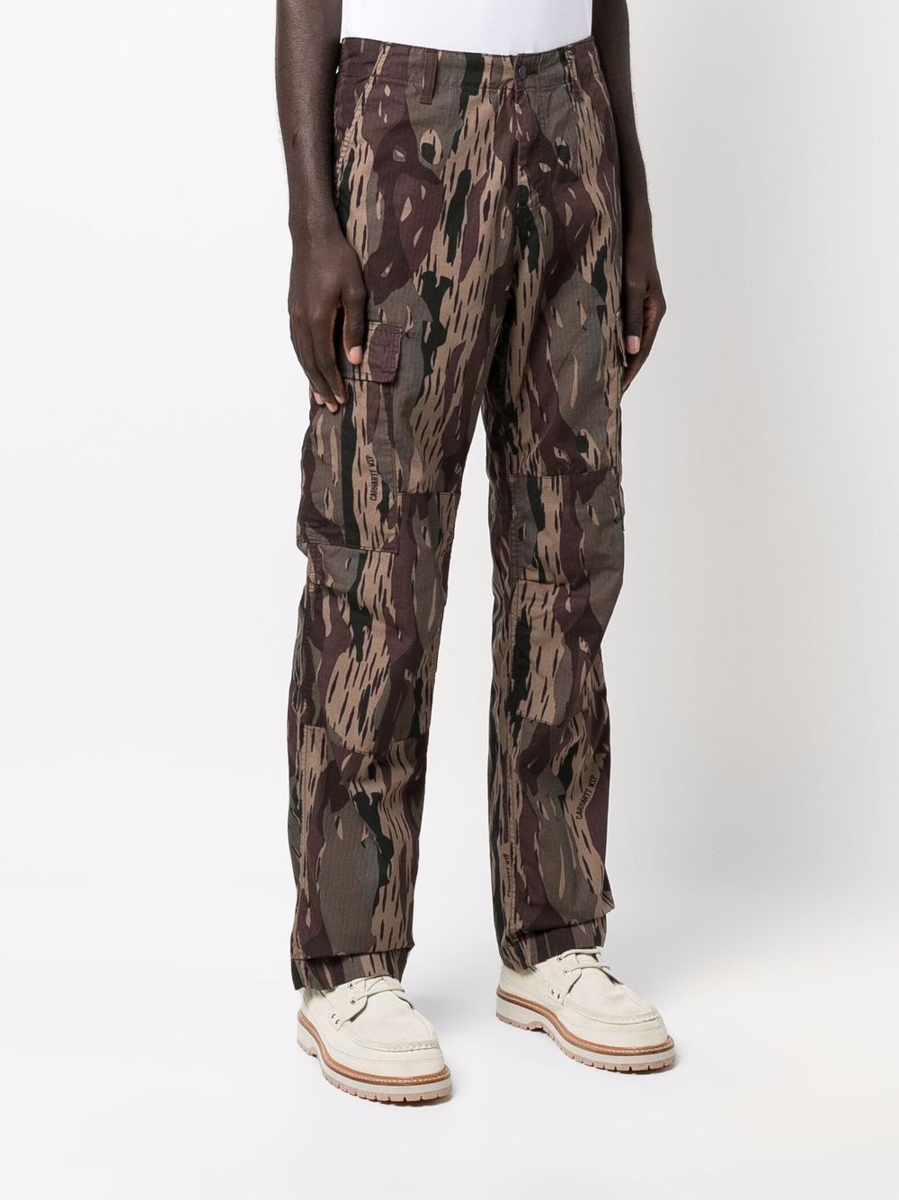 camouflage cargo straight-leg trousers - 3