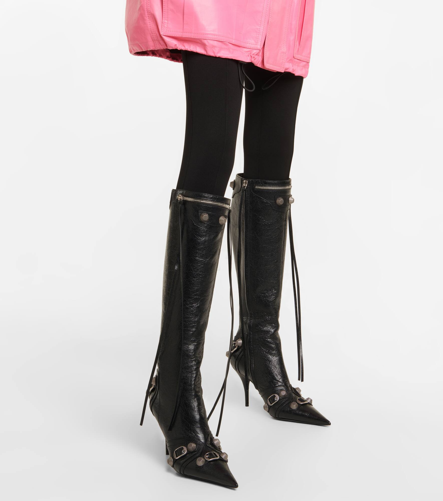 Cagole leather knee-high boots - 4