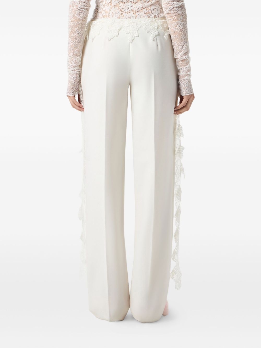 lace-detail trousers - 4