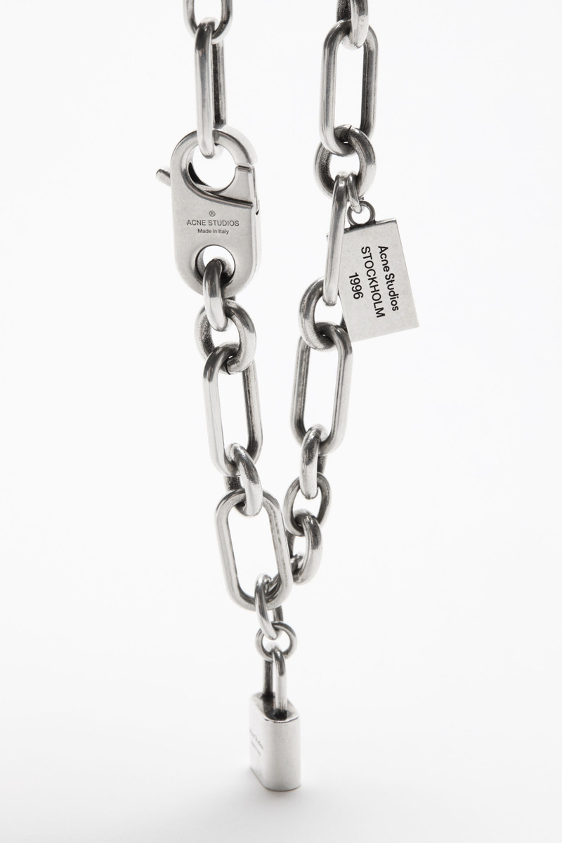 Padlock chain necklace - Vintage silver 3