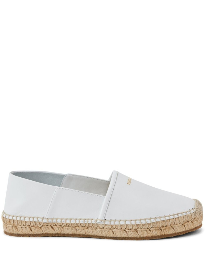 logo-print leather espadrilles 1