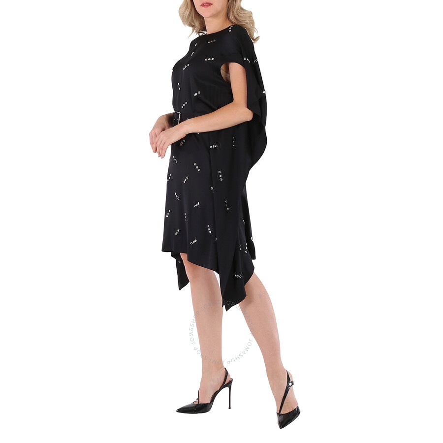 Burberry Black Antonina Embellished Asymmetric Belted Silk Dress - 5