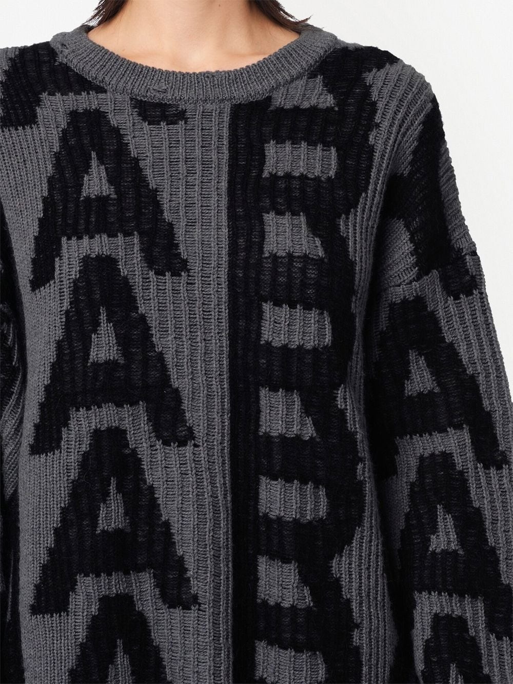 distressed monogram-pattern jumper - 5