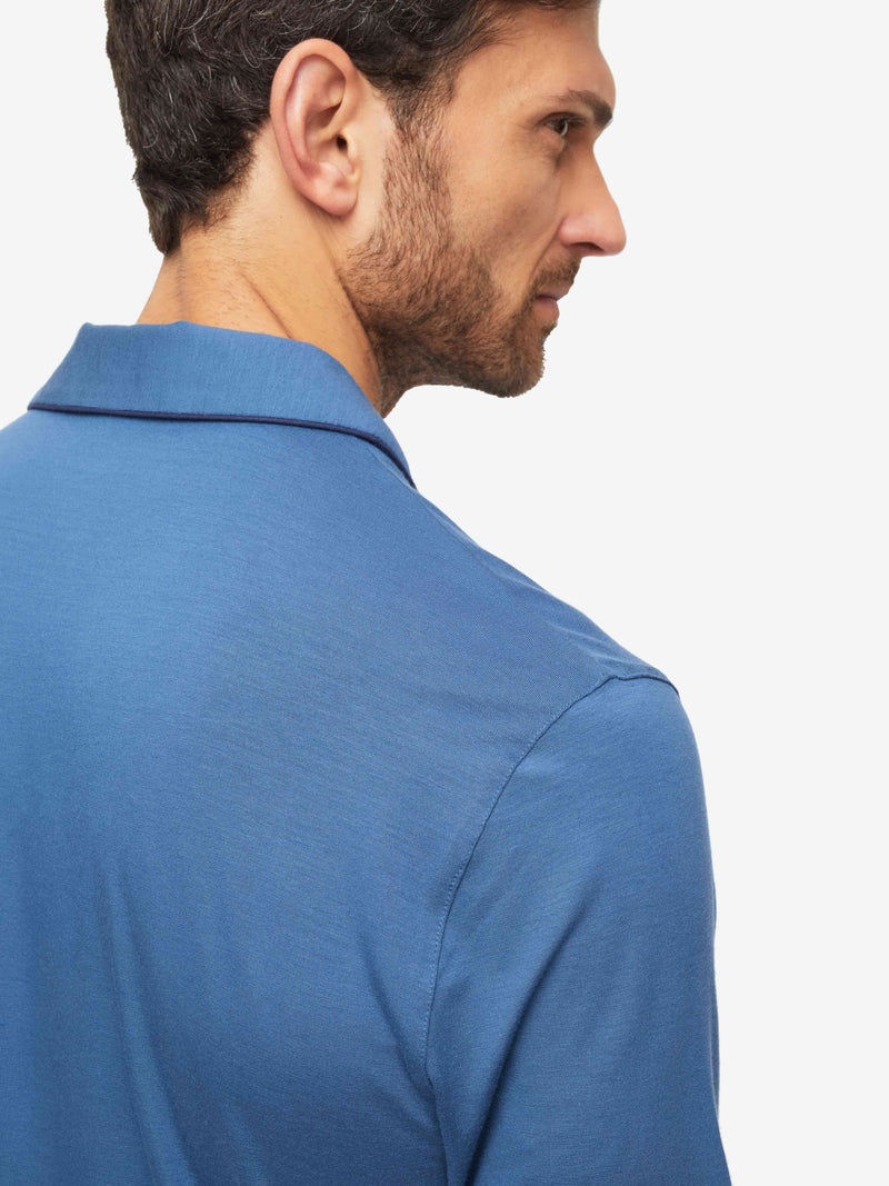 Men's Short Pyjamas Basel Micro Modal Stretch Storm Blue - 6
