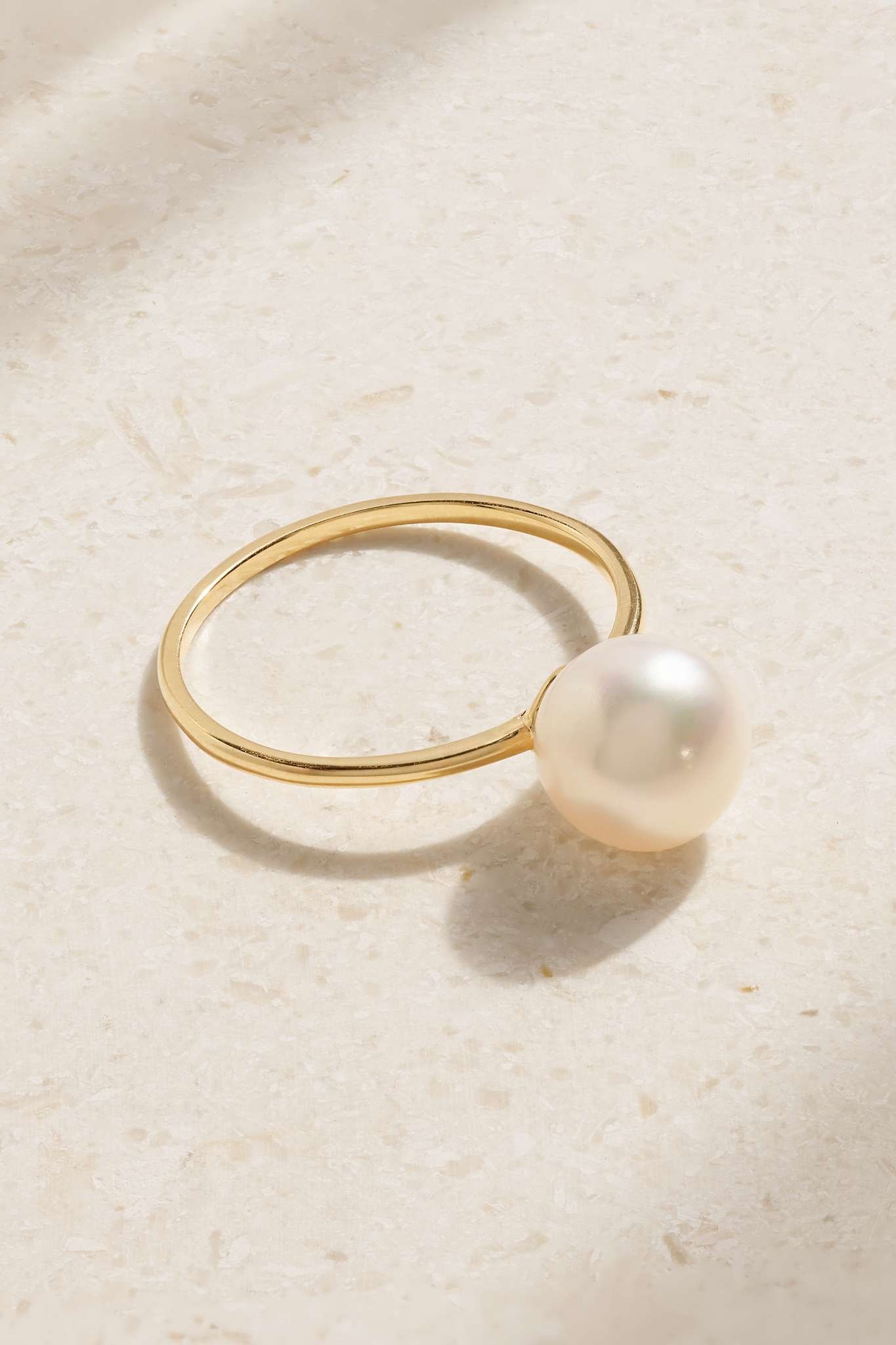 Pearl Dot 14-karat gold pearl ring - 1