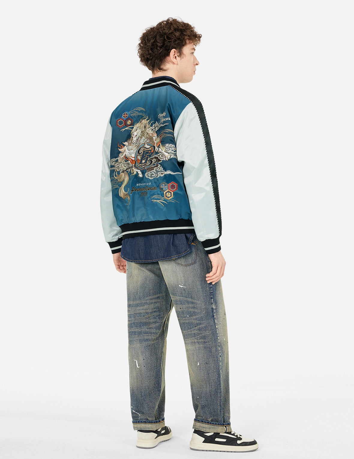 Hakutaku Embroidery Regular Fit Souvenior Jacket - 3