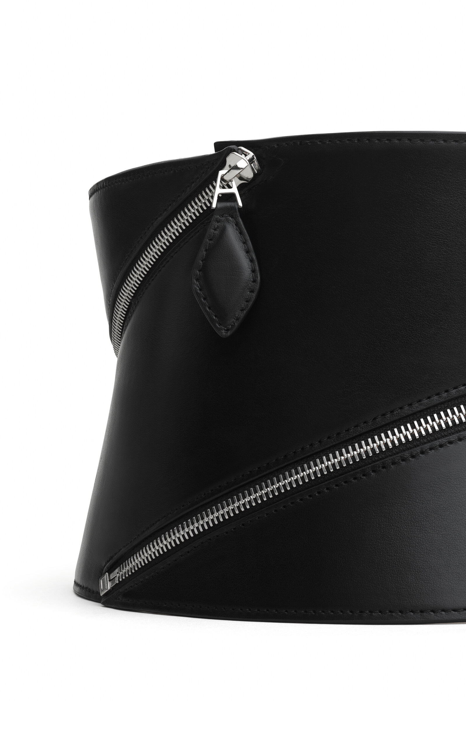 Zip Leather Corset Belt black - 3