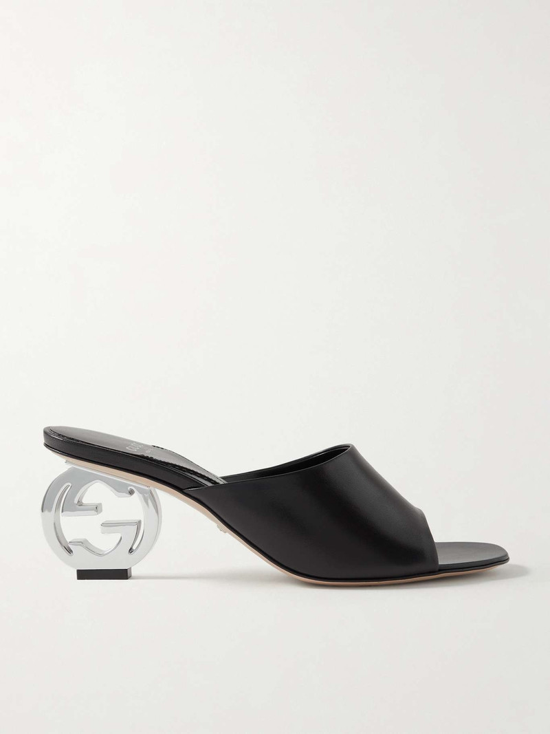 Embellished leather mules 1