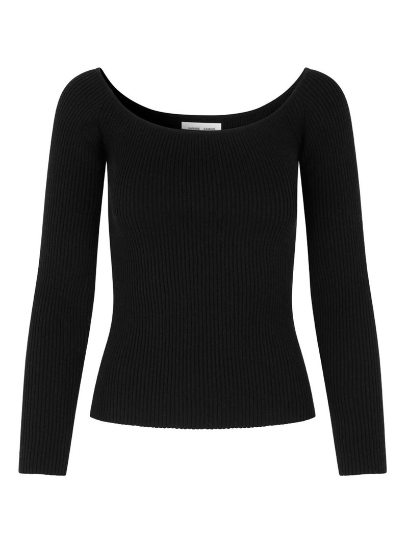 ribbed scoop-neck top 1