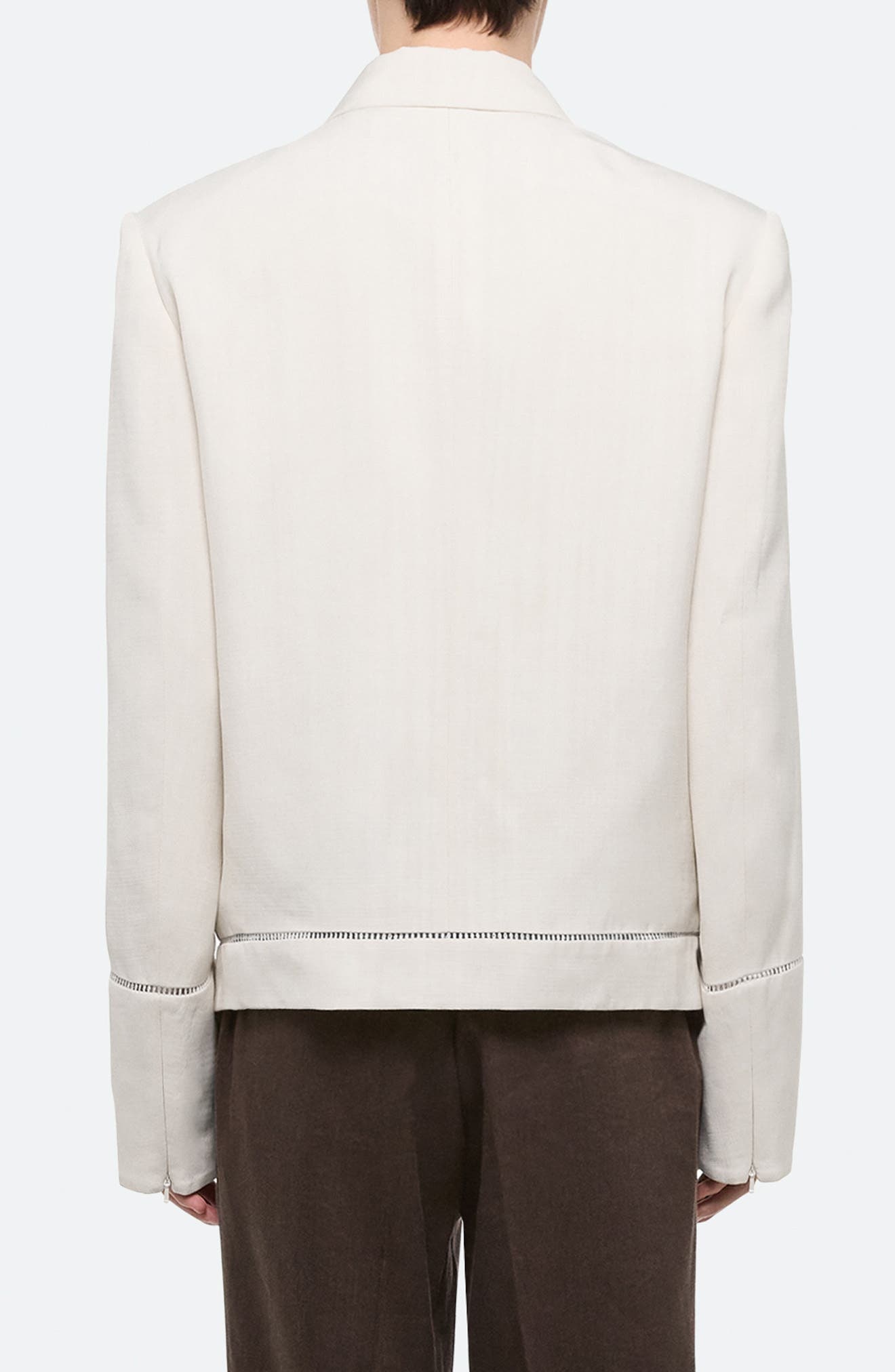 Helmut Lang Border Slub Viscose Jacket in Antique White at Nordstrom - 2