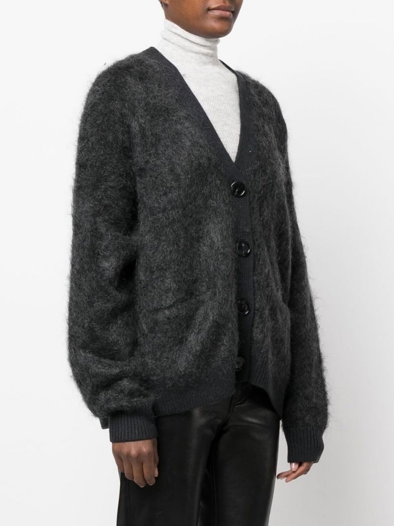 mohair-wool knit cardigan - 3