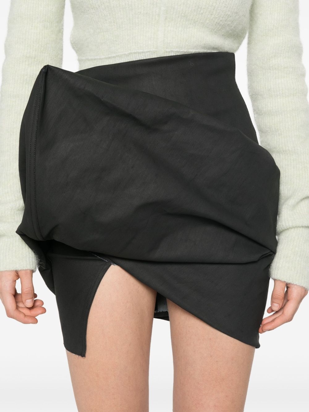draped mini skirt - 5