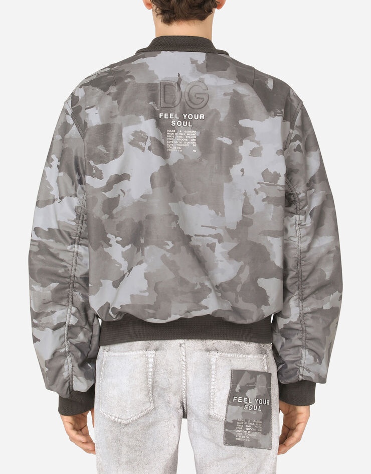 Camouflage-print cotton jacket with logo - 2