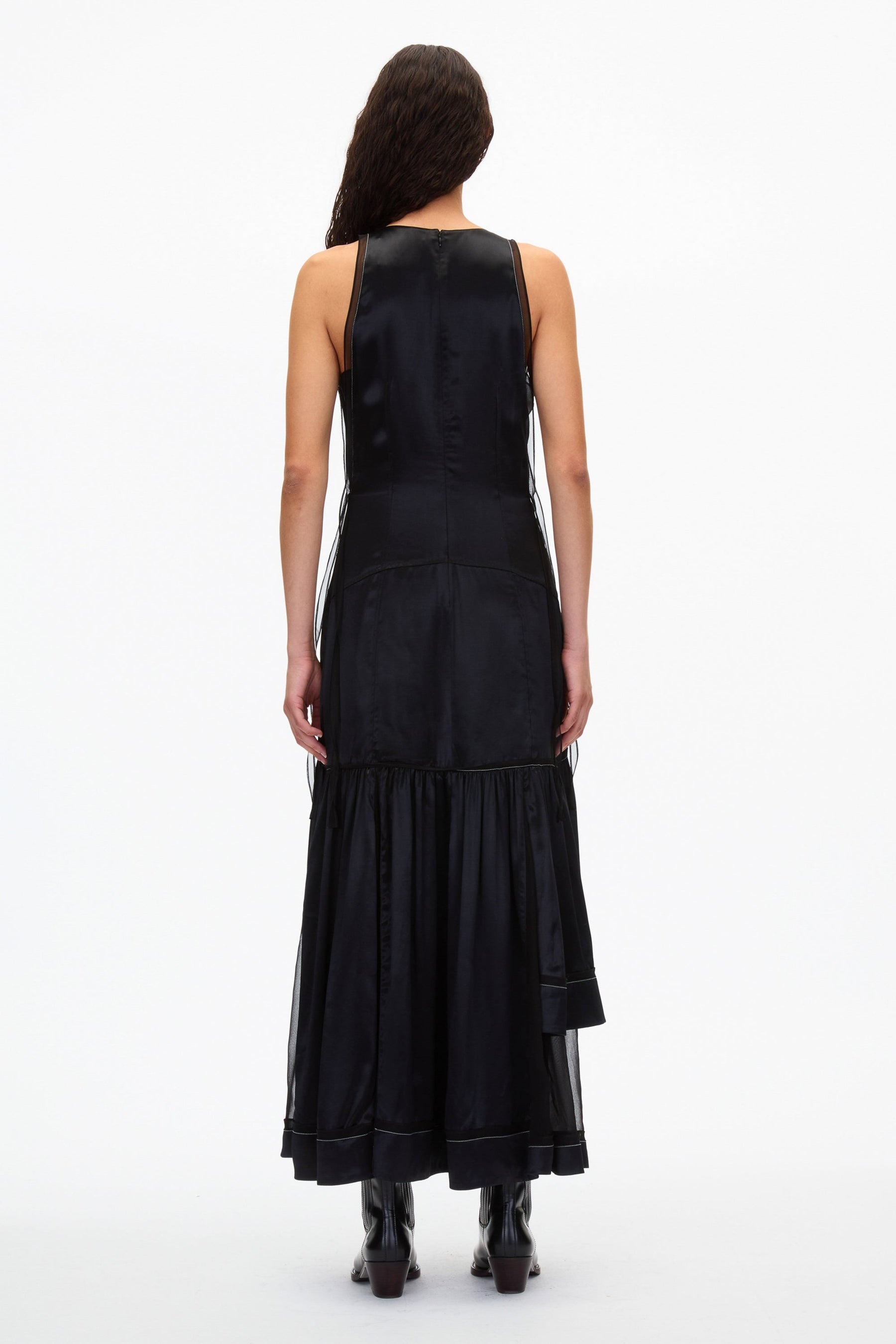 Liquid Satin Tiered Gown - 4