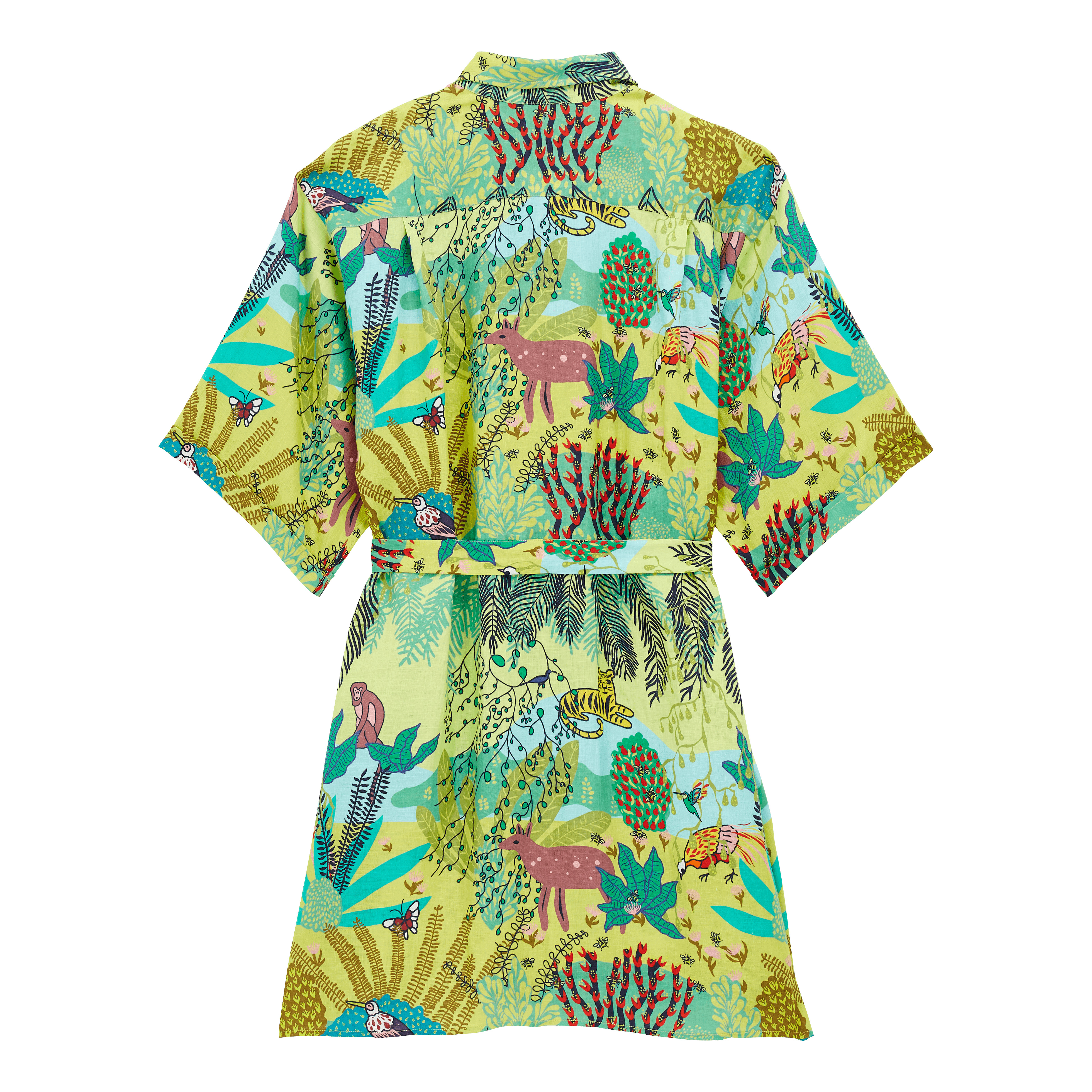 Women Linen Shirt Dress Jungle Rousseau - 2