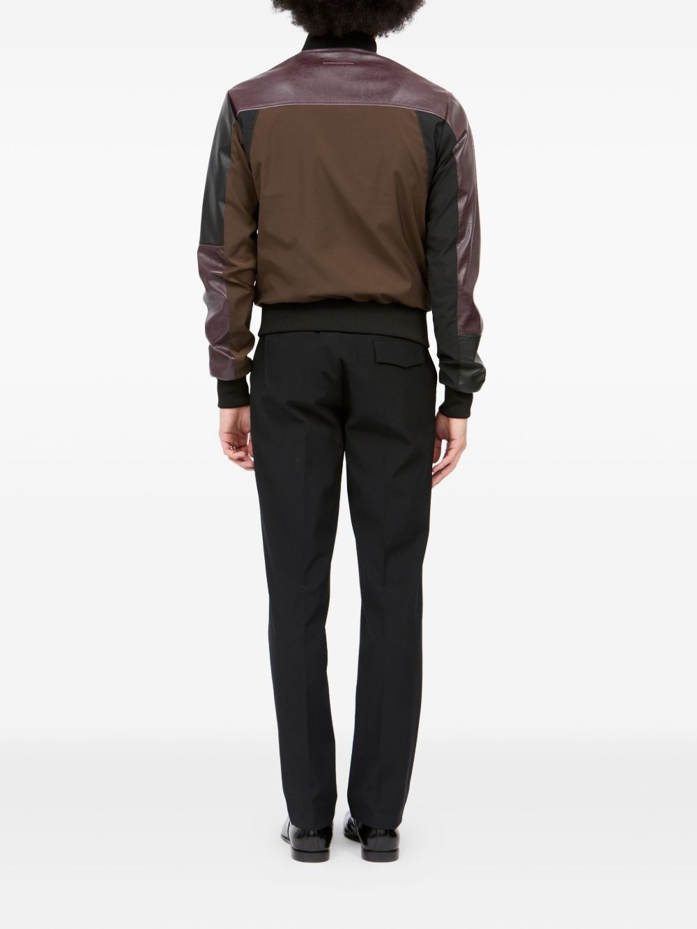 leather-paneled bomber jacket - 4