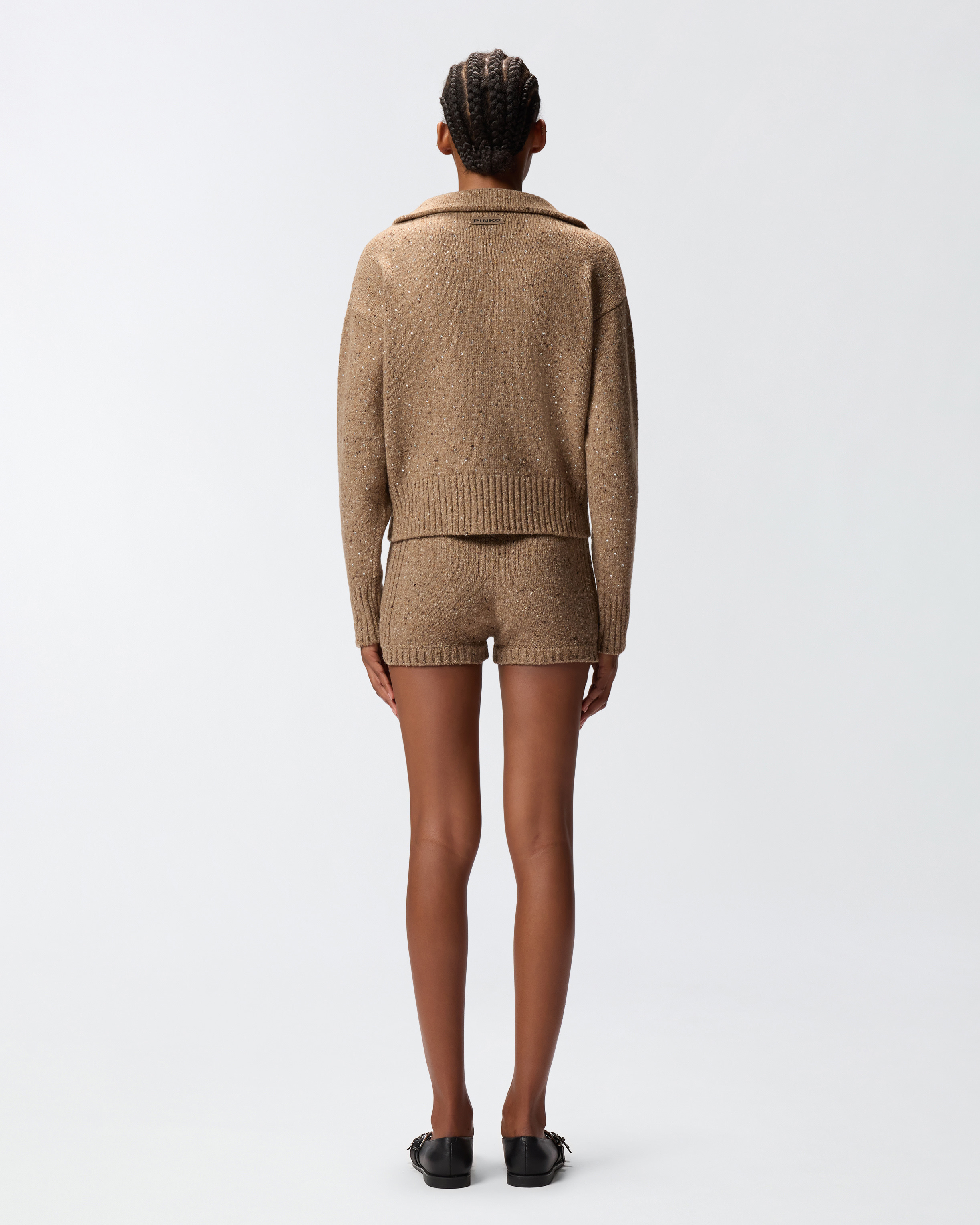 V-NECK SWEATER WITH RHINESTONES - 4