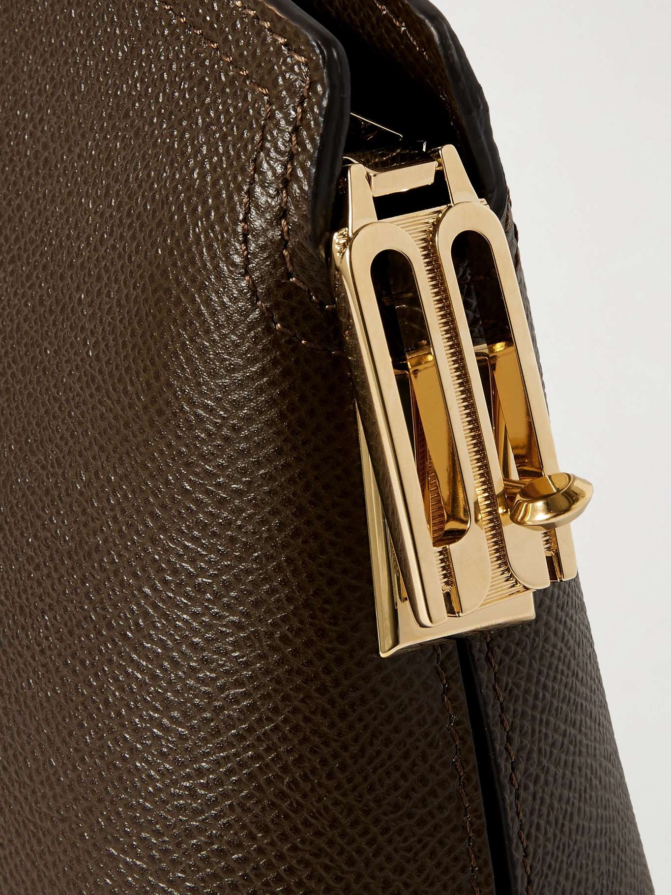 【VICTORIA BECKHAM】Victoria small paneled leather clutch Victoria Beckham Victoria small paneled textured-leather