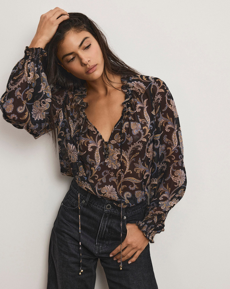 VERONICA BEARD HICKORY PAISLEY BLOUSE outlook
