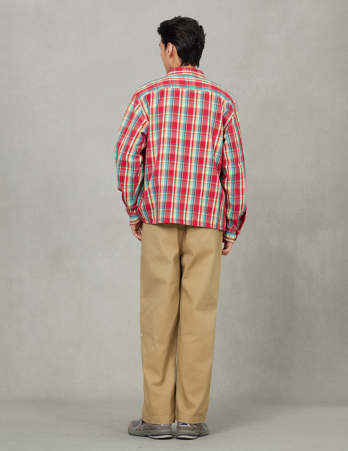 Seagull Print Relax Fit Plaid Flannel Shirt - 9