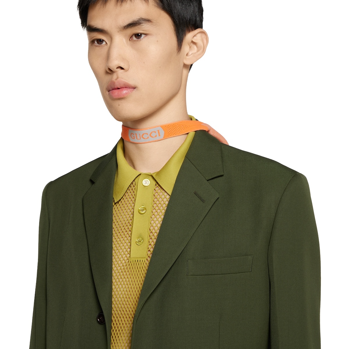 Embossed wool gabardine jacket - 5