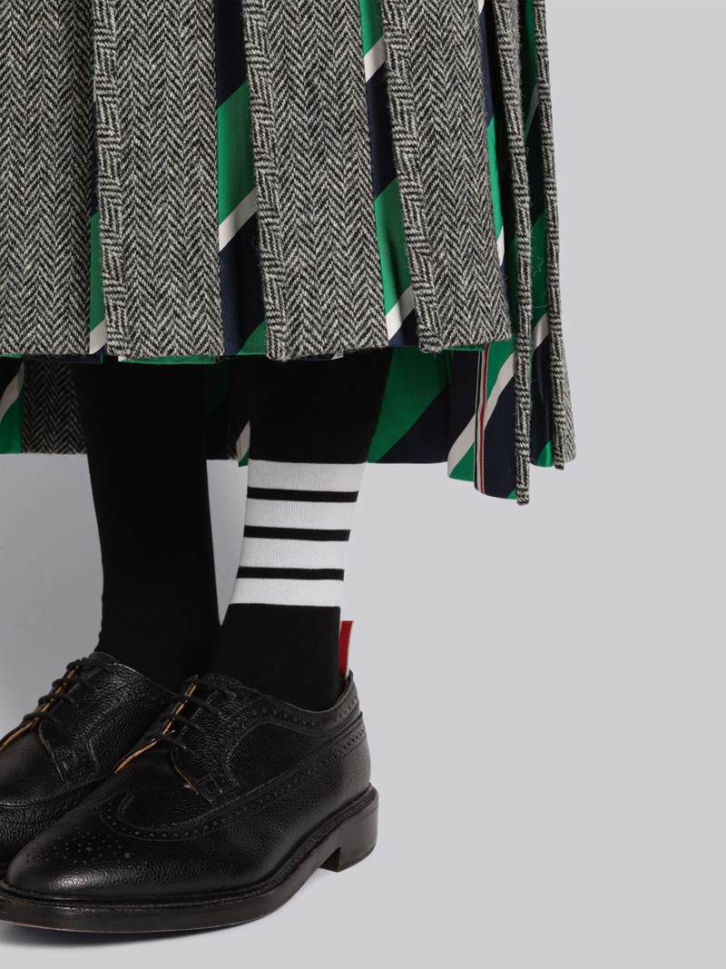 Herringbone Ankle Length Pleated Skirt 5