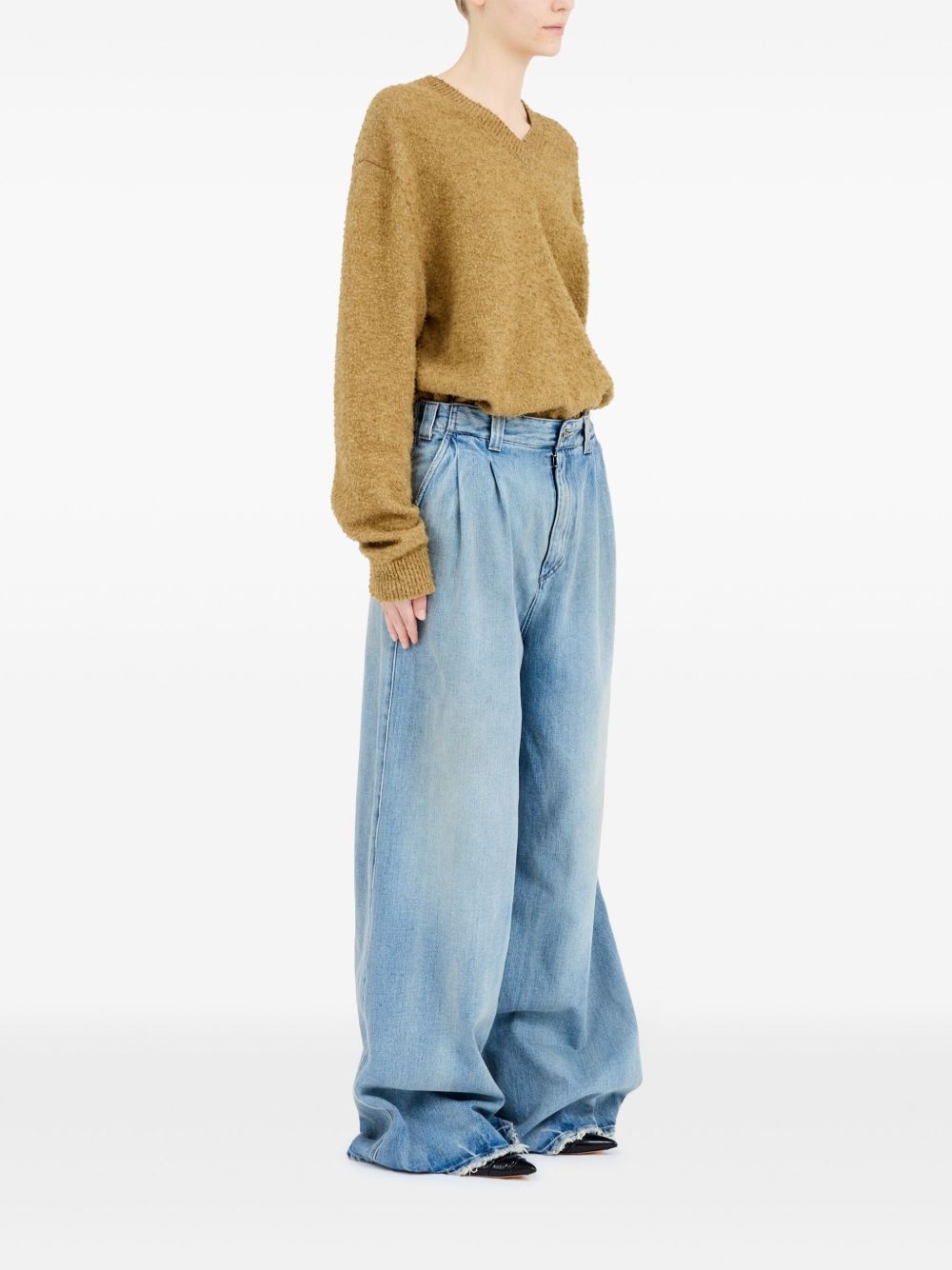 cotton wide-leg jeans - 3