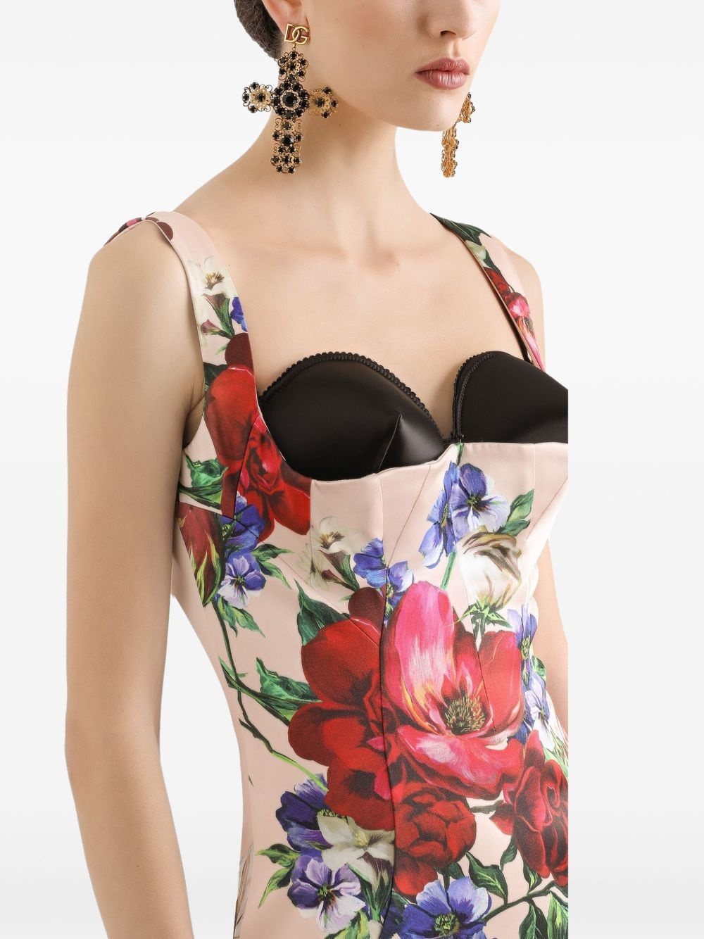 floral-print midi dress - 4