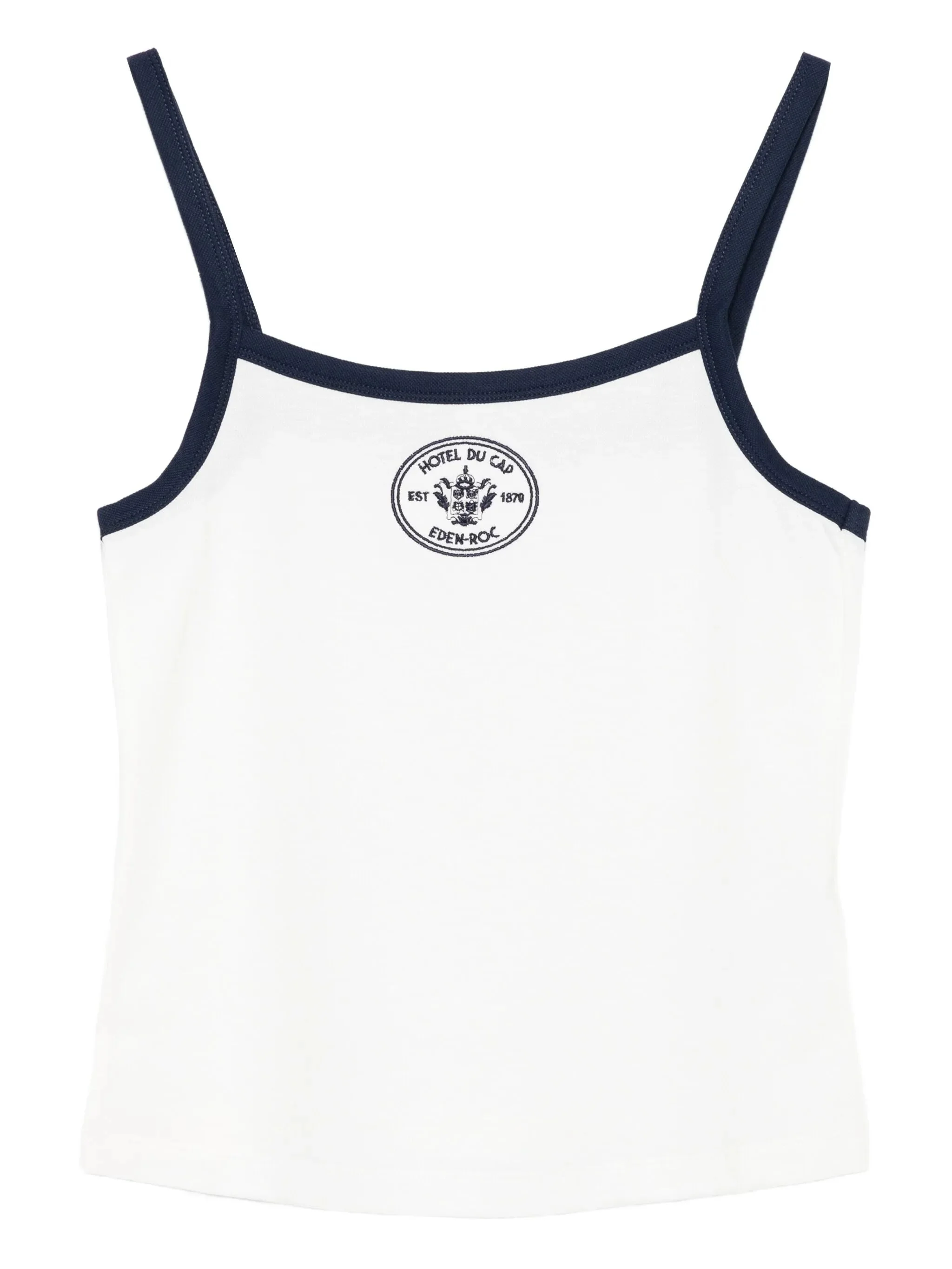 Sporty & Rich Navy-trimmed Cotton Top - 1