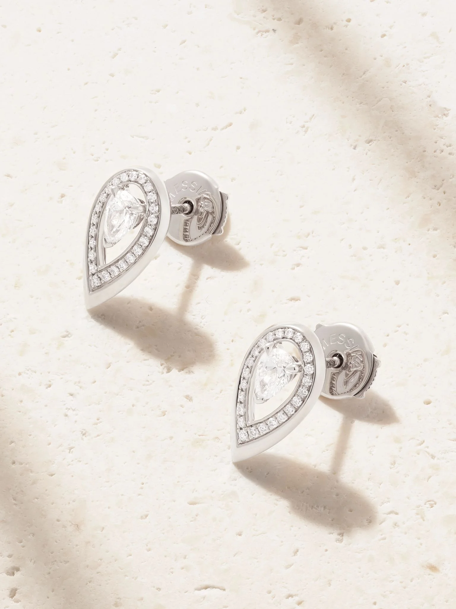 Firey 18-karat white gold diamond earrings Gold - 1