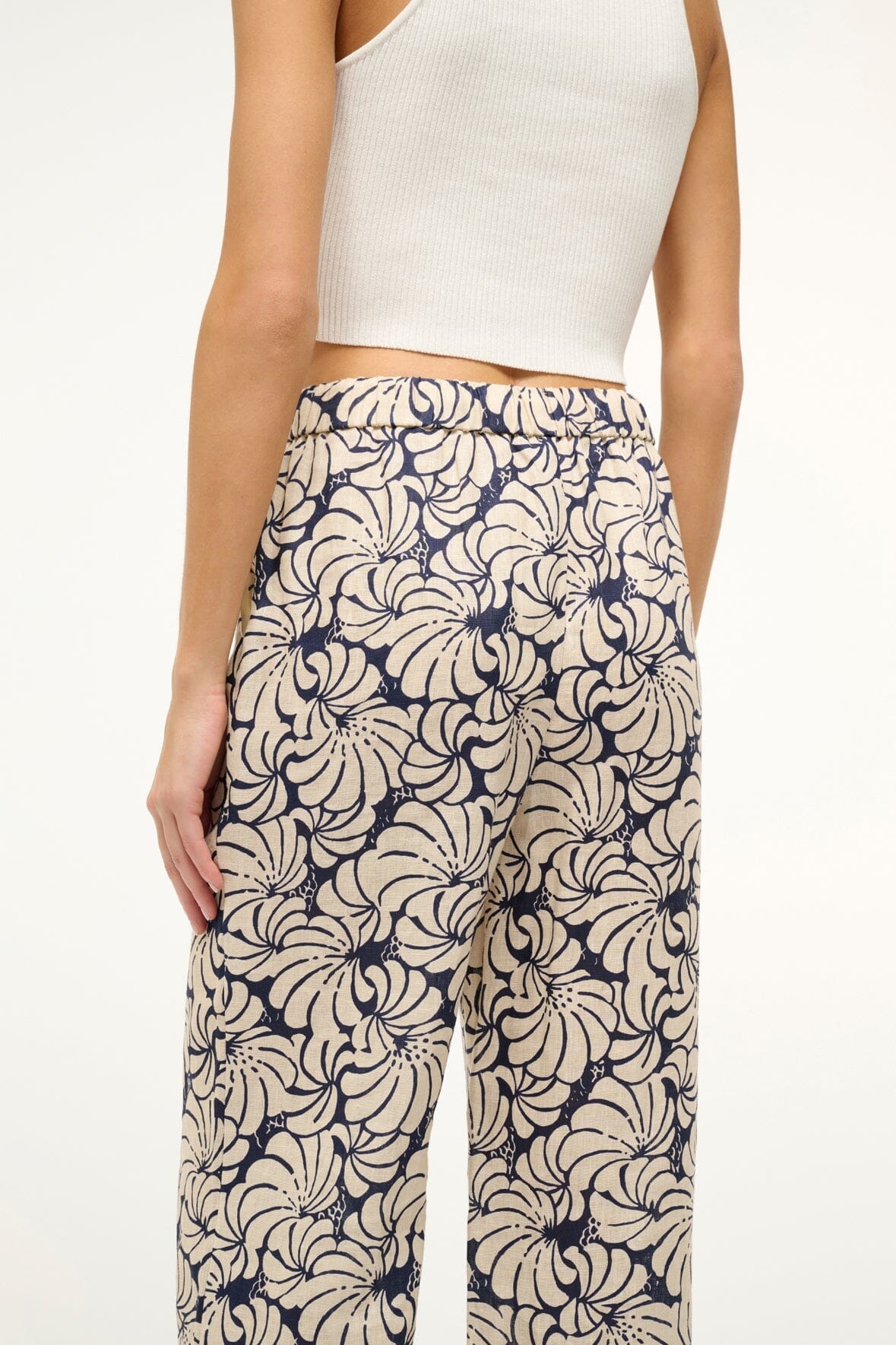 STAUD ALIZE PANT NAVY SCALLOP BLOCK PRINT - 4