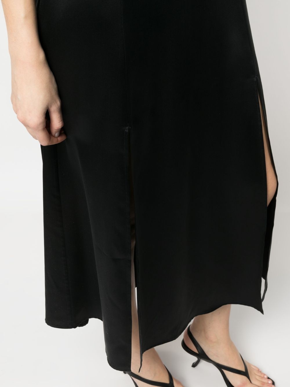 satin-finish sleeveless midi dress - 5