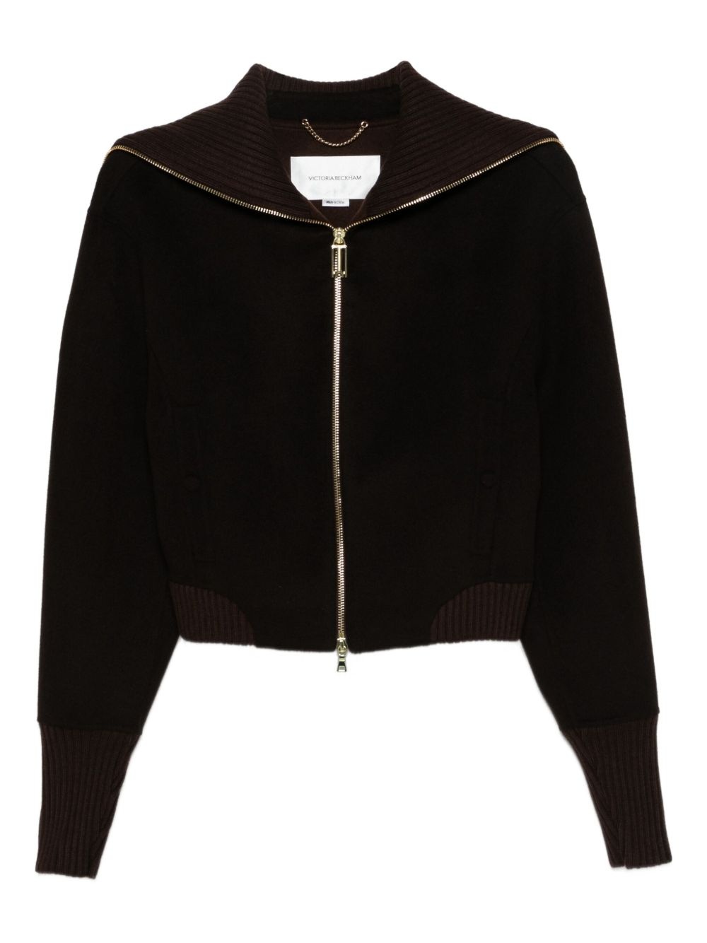 high-neck zip-front jacket - 1