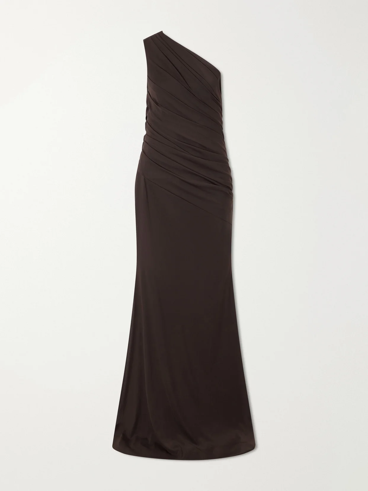 One-shoulder Gathered Jersey Gown - 1