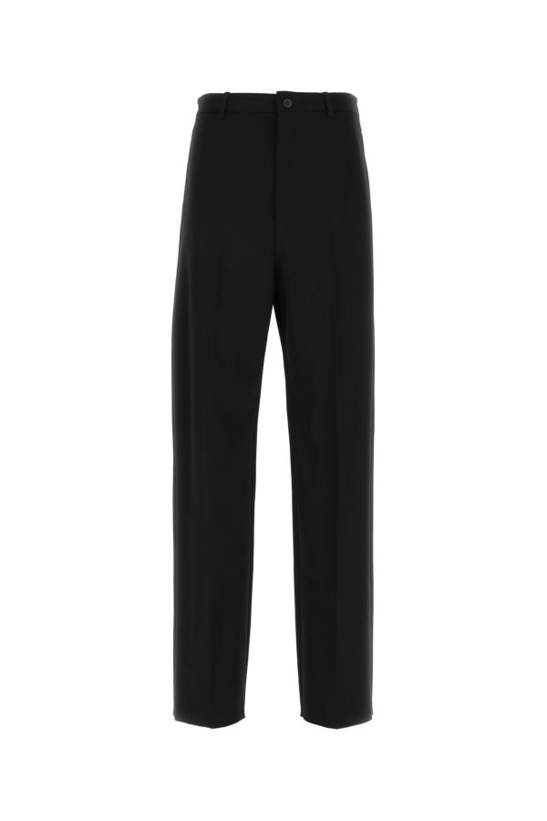 Balenciaga Man Black Twill Wide-Leg Pant - 1