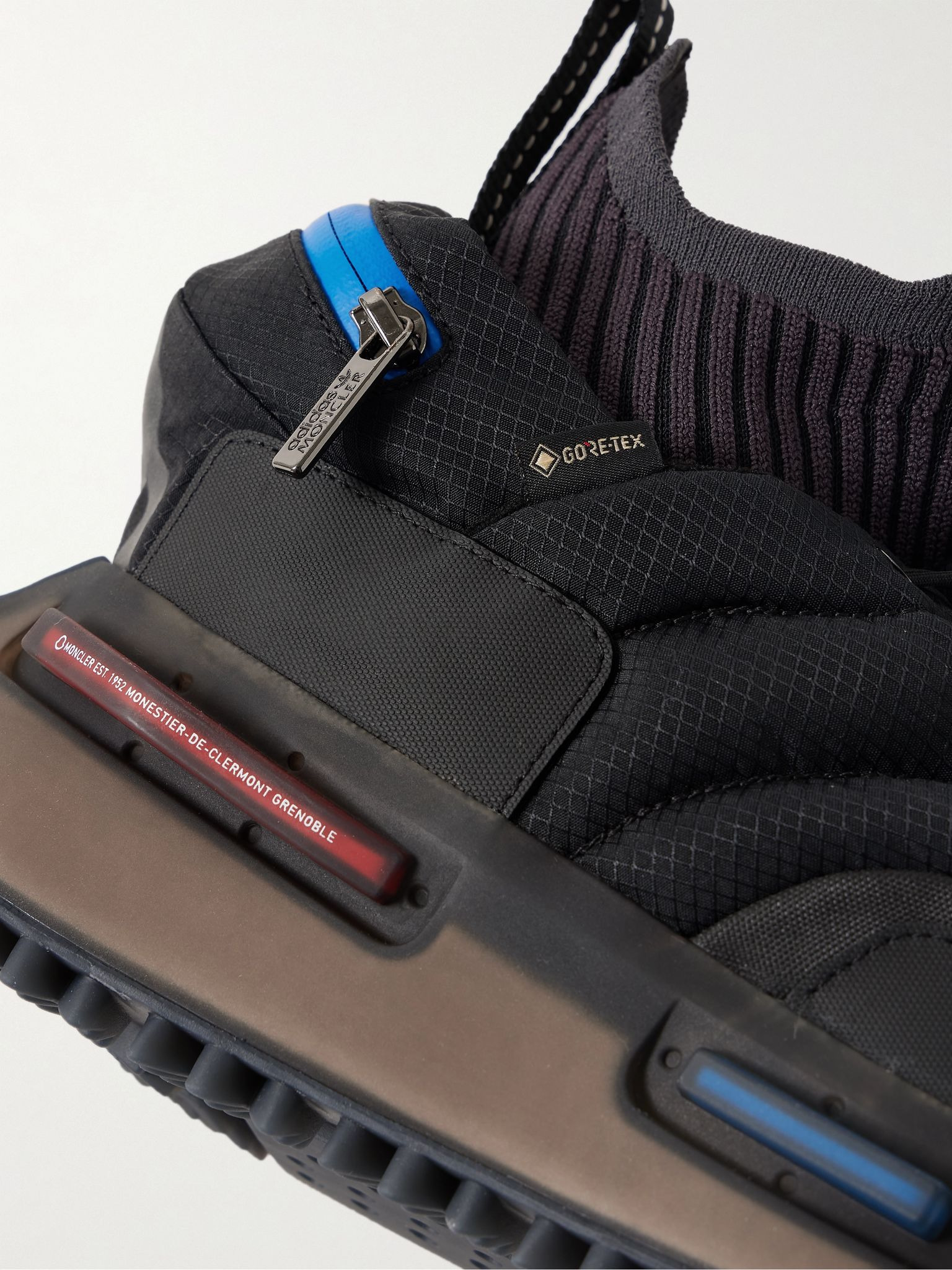 + adidas Originals NMD Runner Stretch Jersey-Trimmed Quilted GORE-TEX High-Top Sneakers Black - 6
