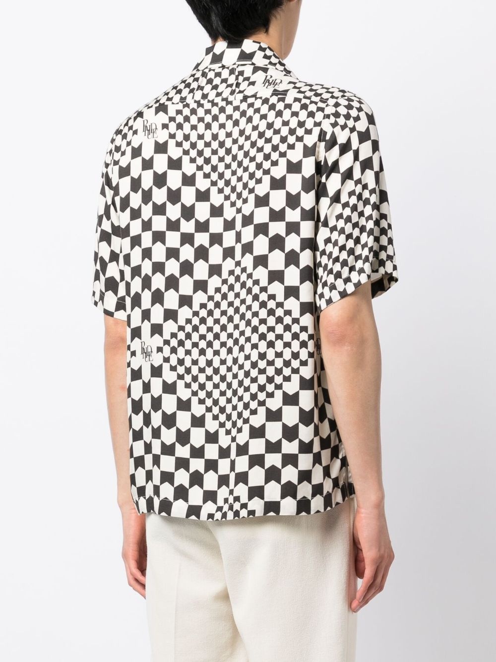 two-tone geometric-print shirt - 4