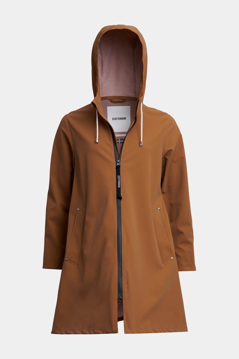 Mosebacke Lightweight Matte Zip Raincoat Cognac 7