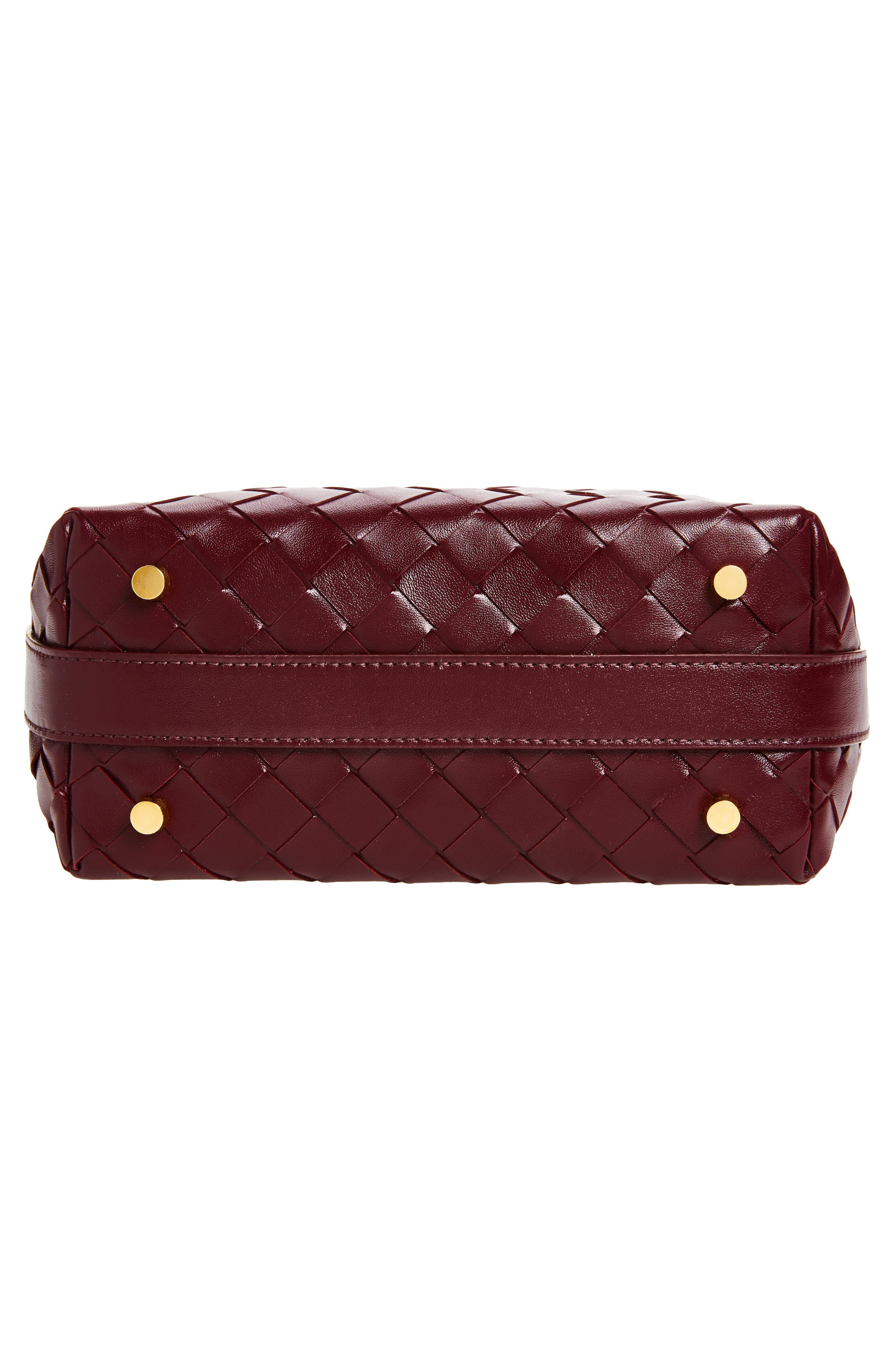 Bottega Veneta Mini Wallace Intrecciato Leather Shoulder Bag in 2247 Barolo-Gold at Nordstrom - 6