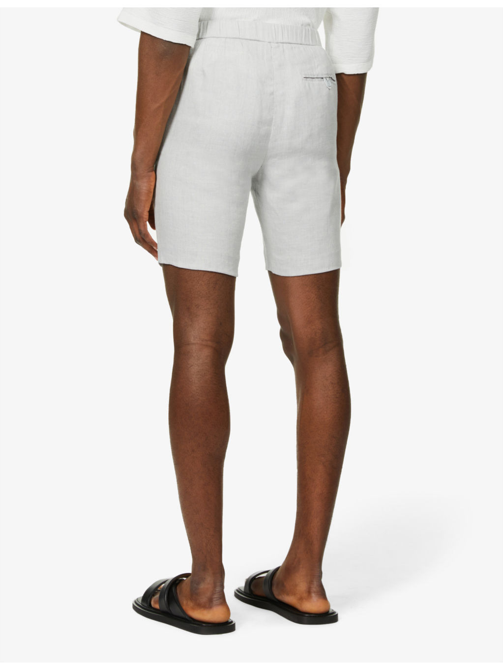 Felipe high-rise linen-cotton blend shorts - 4