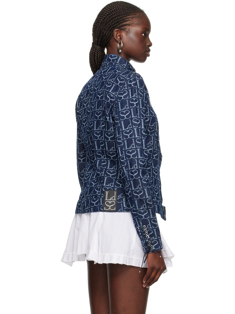 Navy Monogram Denim Jacket 3