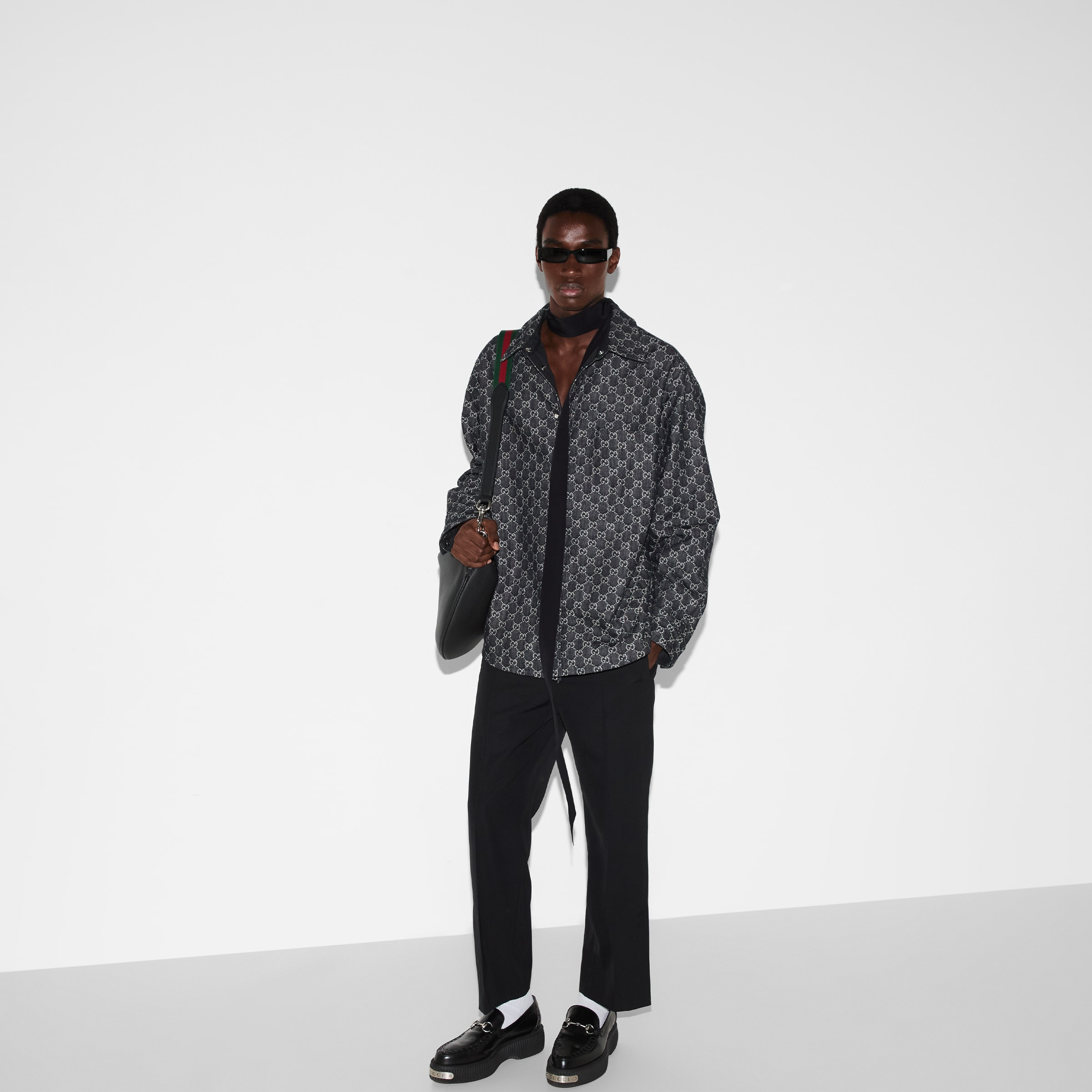 Reversible wool and GG denim shirt - 6
